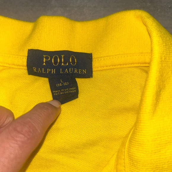 NEW Polo Ralph Lauren Kids Yellow Polo shirt size L - Picture 5 of 9